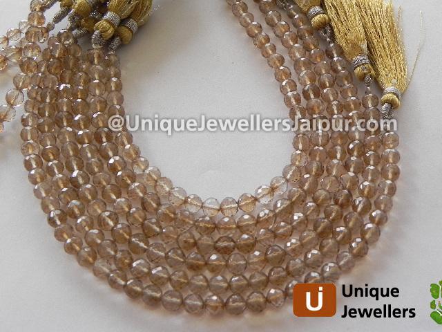 Coffee Quartz Faceted Round Beads